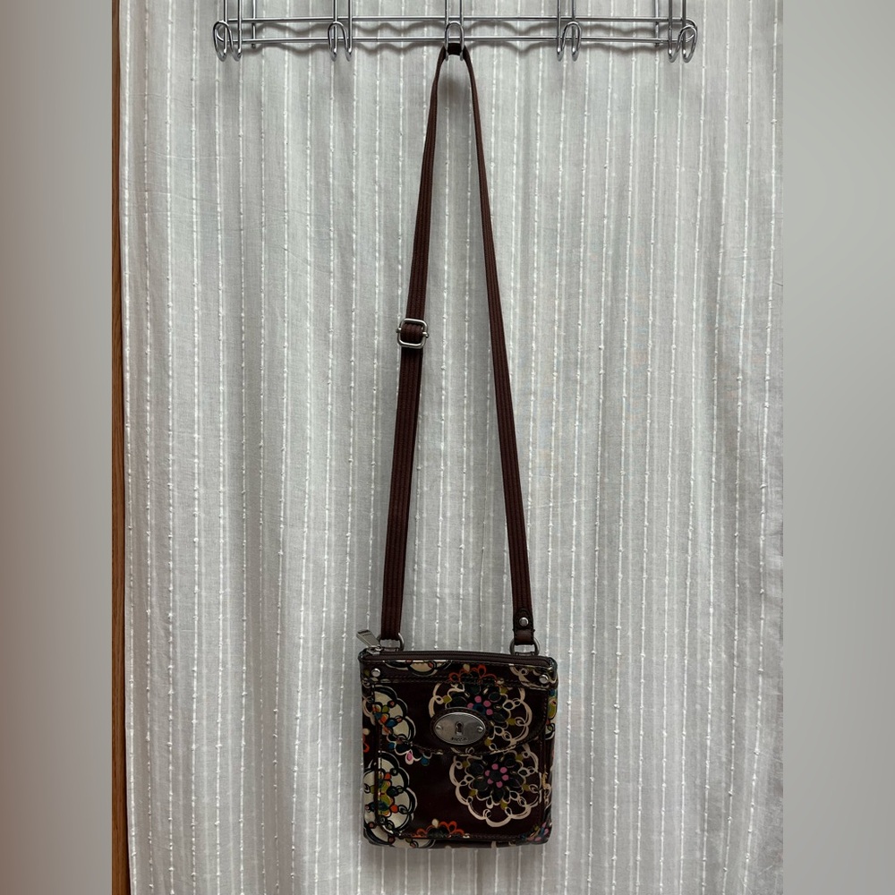 FOSSIL KEY-PER FLOWERS CROSSBODY MESSENGER SHOULDER PURSE HANDBAG BAG